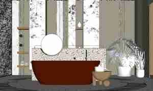 طراحی سرویس بهداشتی در سبک مدرنیته و مینیمالیسم برای اسکچاپ