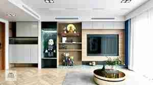 طراحی داخلی نشیمن و آشپزخانه مدرن و مینیمال برای اسکچاپ