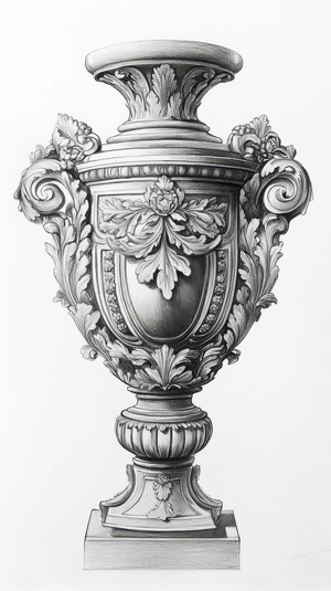 نقاشی گلدان سنگی کلاسیک