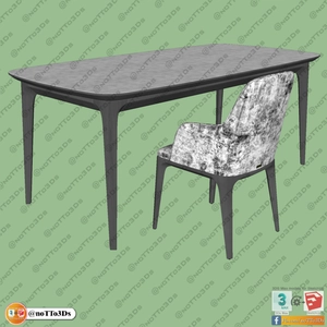 میز و صندلی ناهارخوری قرمز 2 برای اسکچاپ