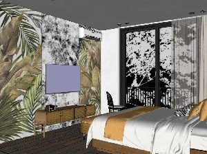 فضای داخلی اتاق خواب برای اسکچاپ