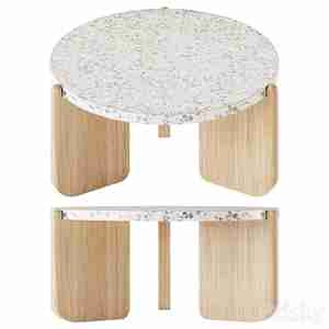 میز سنگی با سه پایه چوبی برای اسکچاپ