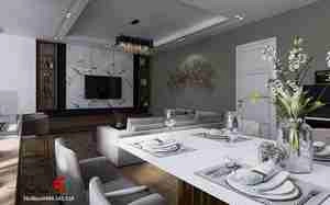 طراحی داخلی فضای نشیمن و پذیرایی برای اسکچاپ