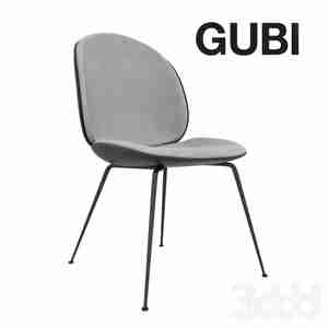 beetle dinning chair GUBI صندلی ساده طوسی پارچه نرم