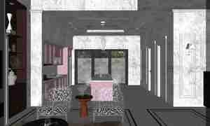 طراحی داخلی فضای نشیمن به سبک نئوکلاسیک برای اسکچاپ