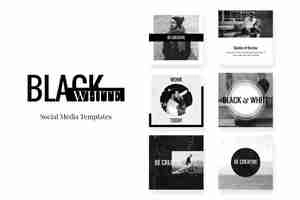 قالب اینستاگرام BlackWhite Social Media Templates