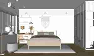 طراحی داخلی اتاق خواب مدرن برای اسکچاپ