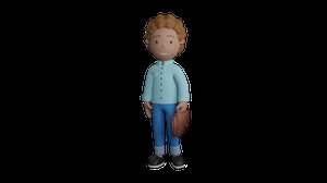 دختر گرافیکی 3d با کیف در دست