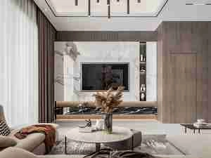 طراحی داخلی فضای نشیمن و آشپزخانه مدرن برای اسکچاپ