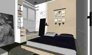 طراحی داخلی اتاق خواب مدرن برای اسکچاپ