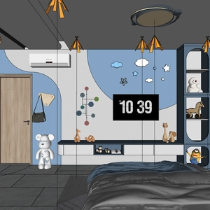 طراحی داخلی اتاق خواب کودک پسرونه برای اسکچاپ