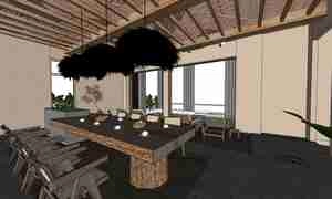 طراحی داخلی با ترکیبی از طبیعت و آرامش برای اسکچاپ