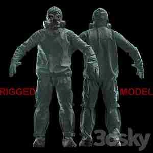 کاراکتر با لباس شیمیایی Protective suit