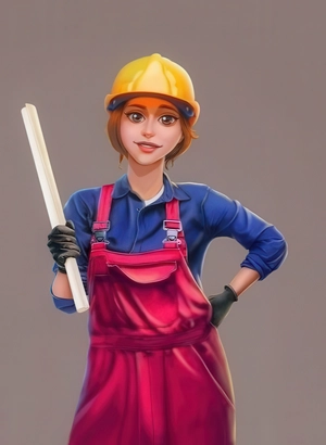 مهندس دختر با نقشه در دست