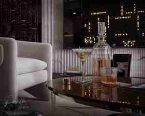 طراحی داخلی نشیمن و آشپزخانه لوکس برای اسکچاپ