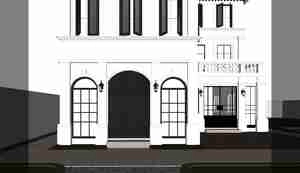 خانه‌ای کلاسیک با جذابیت شبانه در باغی دل‌انگیز برای اسکچاپ