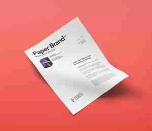 موکاپ کاغذ در هوا Paper Brand MockUp