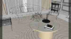 طراحی داخلی فضای نشیمن به سبک نئوکلاسیک برای اسکچاپ