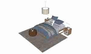 تخت خواب چوبی برای اسکچاپ