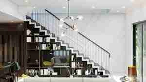 طراحی داخلی نشیمن و آشپزخانه مدرن برای اسکچاپ