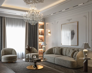 طراحی داخلی نشیمن کلاسیک برای اسکچاپ