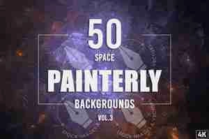 50 بک گراند رنگی  50 Painterly Space Backgrounds