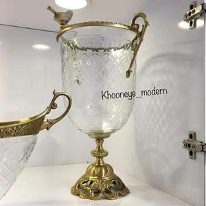 ظرف بلوری برنزی طرح گنجشک