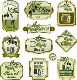 لیبل برای زیبتون Green olive oil labels set vector