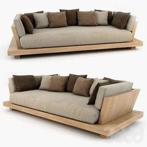 یک مبل 3نفره با کف چوبی