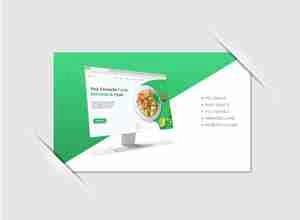 internet-browser-window-landing-page-mockup موکاپ اولین پیج سایت روی مانیتور