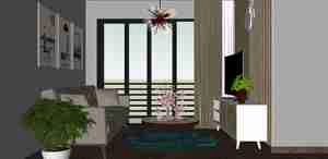 طراحی داخلی نشیمن مینیمال برای اسکچاپ