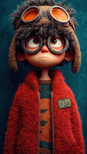 نقاشی پسر بچه لباس رنگ قرمز