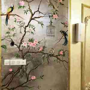 طراحی پرنده و شاخه در قالب دیوار