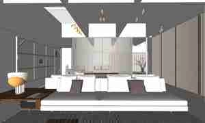 نشیمن مدرن با سقف نیمه باز برای اسکچاپ