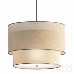 آویز کتانی سایه گرد دو طبقهTwo-tier Round Shade Linen light