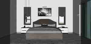 طراحی داخلی نشیمن و اتاق خواب مدرن و شیک برای اسکچاپ