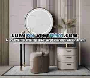 ست میز و صندلی لوازم آرایش برای اسکچاپ