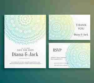 ماندلا طرح پوستر و کارت ویزیت Wedding invitation greeting card  mandala ai  لایه باز