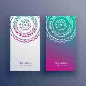 ماندلا عمودی برای استوری اینستاگرام Mandala colorful card banner design eps