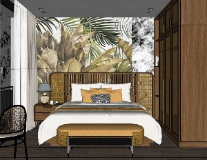 فضای داخلی اتاق خواب برای اسکچاپ