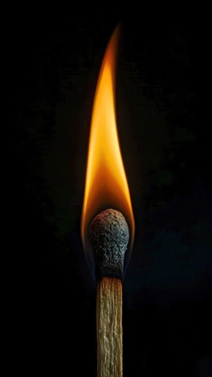 کبریت درحال سوختن