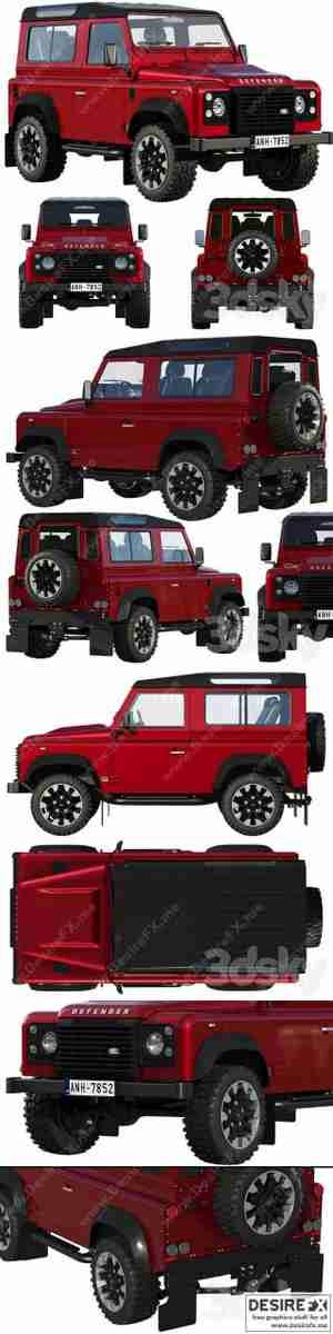 Land Rover Defender Works V8 3D Model ماشین شاسی بلند قرمز رنگ