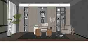 طراحی دفتر کار مدرن و هنری برای اسکچاپ