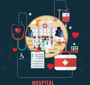 Hospital work banner doctor وکتور لایه باز برای بیمارستان