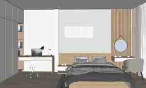 طراحی داخلی اتاق خواب مدرن با منظره عالی برای اسکچاپ