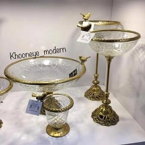 ظرف بلوری برنزی طرح گنجشک