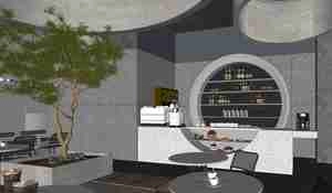 طراحی داخلی کافی شاپ و کافه کتاب برای اسکچاپ