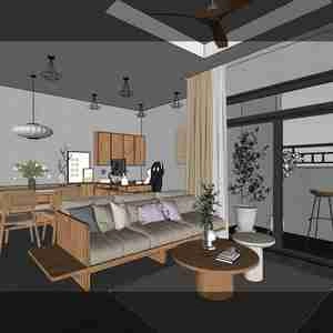 فضای داخلی آپارتمان مسکونی مدرن برای اسکچاپ