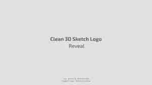 Clean 3D Sketch Logo Revea لوگو موشن