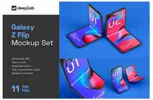 Galaxy Z Flip Mockup | Folding Phone موکاپ گوشی